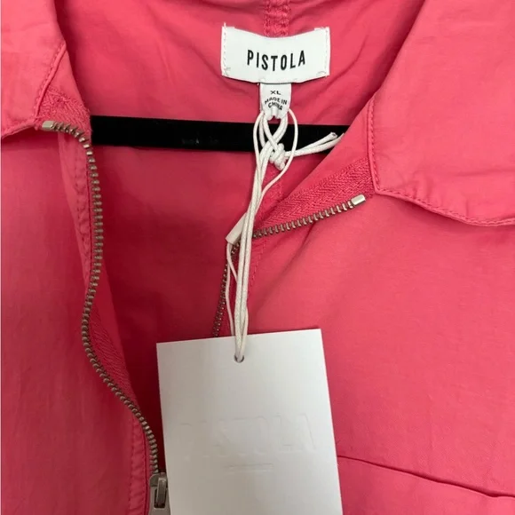 Pistola Pink Casual Jumpsuit with Short Sleeves - Picture 2 of 3